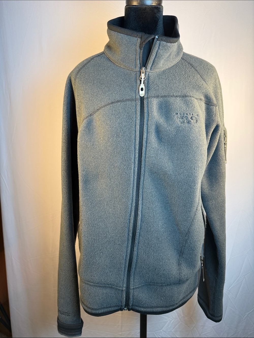 Mountain Hardwear Women's Gray Full-Zip Teddy Fleece Jacket